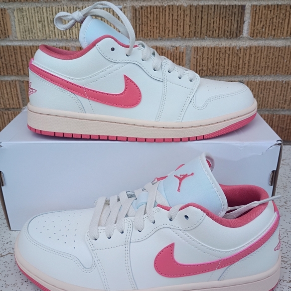 Nike Air Jordan 1 Low Shoes Pink Salt Guave Ice Sail Womens Sizes NEW - Picture 2 of 7